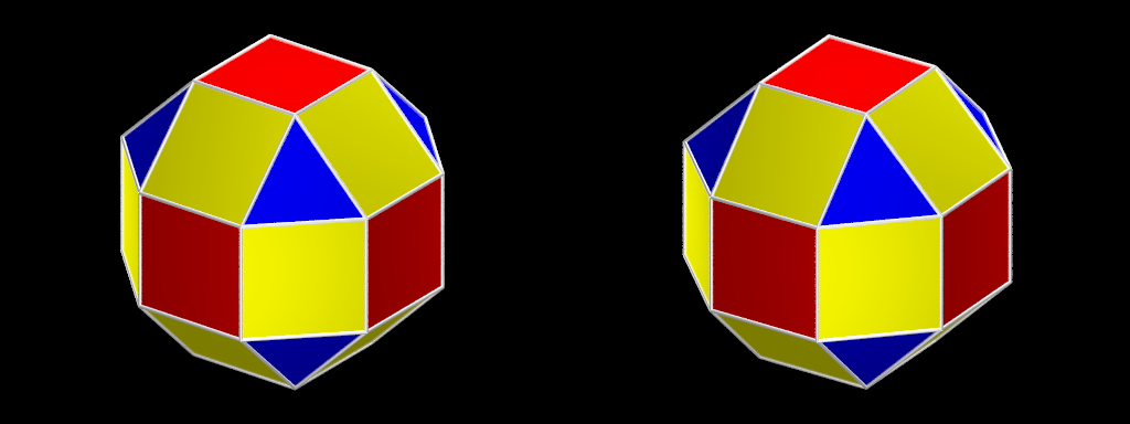 Rhombicuboctaèdre et Cude adouci Rhombicuboctaèdre et Cude adouci