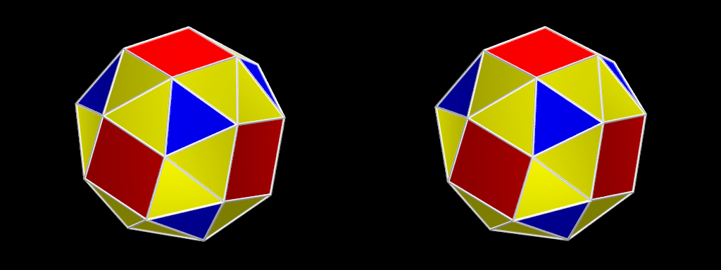 Rhombicuboctaèdre et Cude adouci Rhombicuboctaèdre et Cude adouci